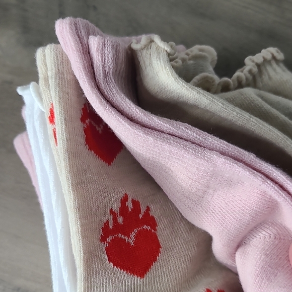 Ed Hardy Pink and White Ankle Socks with Ribbed Texture - Picture 4 of 5